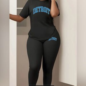 Black Graphic (Detroit Lions) Two piece Athletic Set 2XL  (16) short sleeves